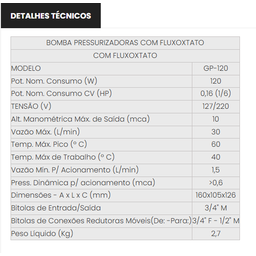 Bomba Pressurizadora Gp-120 Ppa - 3