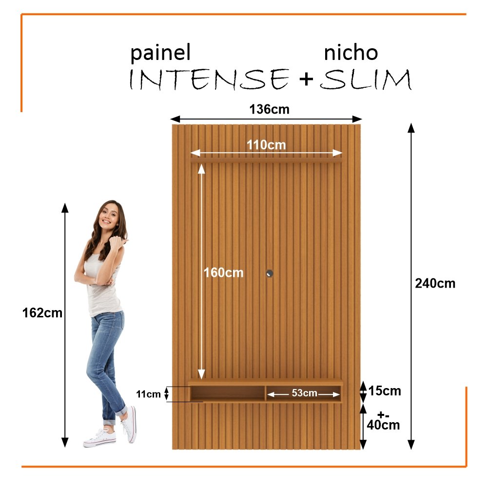 Painel Ripado para Tv até 55 Polegadas Intense com Nicho 139cm - 10