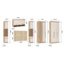 Ver imagem 3 de Guarda Roupa de Canto Casal 5 Gavetas e 8 Portas Avelã Rústico com Areia Master Luciane Móveis