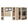 Guarda Roupa de Canto Casal 5 Gavetas e 8 Portas Avelã Rústico com Areia Master Luciane Móveis - 2
