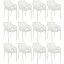 Ver imagem 1 de Kit 12 Cadeiras de Jantar Design Suits com Braços Empilhável em Polipropileno - Branco