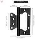 Ver imagem 5 de Dobradiça para Porta Pado 4" com Rolamento 4030 Sobrepor 30kg Preto Texturizado com 3 Peças