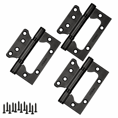 Dobradiça para Porta Pado 4" com Rolamento 4030 Sobrepor 30kg Preto Texturizado com 3 Peças