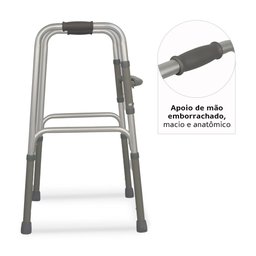 Andador Alumínio com Barra Fixo, Móvel e Dobrável D10 Pop Dellamed - 4