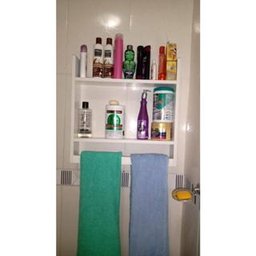 Nicho Porta Toalhas- Branco Suspenso 50x50 Decorativo Banheiro - 2