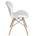 Ver imagem 3 de Cadeira estofada Charles Eames Eiffel Slim Wood confort Branco