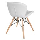 Ver imagem 2 de Cadeira estofada Charles Eames Eiffel Slim Wood confort Branco