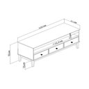 Ver imagem 3 de Rack para Tv 120cm C/ Nicho e 3 Gavetas Puxadores em Metal Cor:mel Branco
