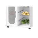 Ver imagem 3 de Fruteira Nobre com vidro Branca Marmorizado com rodizios! PASSE BEM