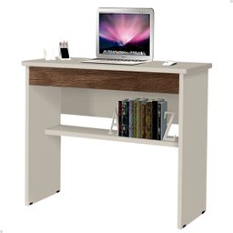 Escrivaninha Mesa Computador com Gaveta - Mod.1225 Cor:off White/freijó - 1
