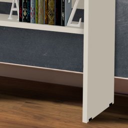 Escrivaninha Mesa Computador com Gaveta - Mod.1225 Cor:off White/freijó - 6