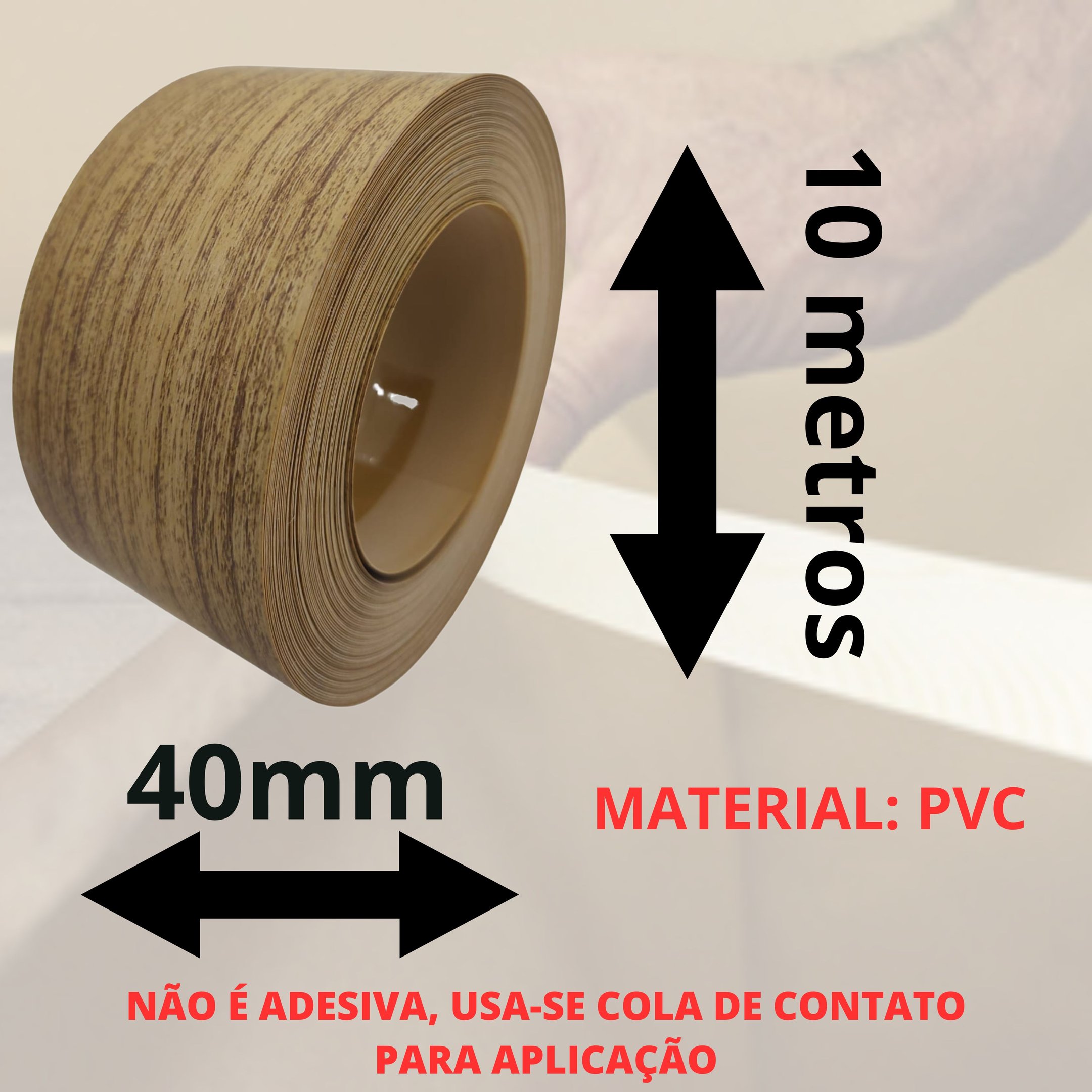 Fita de Borda para Mdf Lino Florence 35mm X 20m Moveis Madeirado Acabamento - 3