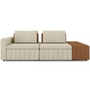 Ver imagem 3 de Sofá Ilha com Puff para Sala Living 245cm Amber M03 Linho Cru Couríssimo Whisky - Lyam Decor
