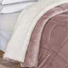 Edredom Esquimó Casal Padrão Dupla Face Sherpa Toque Lã Carneiro - Rosê - 3