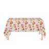 Toalha de Mesa Retangular em Tecido Jacquard Estampado Floral Rosa e Laranja 1,40m X 2,10m - 2