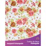 Toalha de Mesa Retangular em Tecido Jacquard Estampado Floral Rosa e Laranja 1,40m X 2,10m - 1