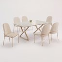 Ver imagem 3 de Conjunto para Sala de Jantar Mesa Império 120x90 com 6 Cadeiras Rubi
