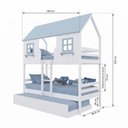 Ver imagem 4 de Treliche Casinha Encantada Madeira Maciça Branco/ Azul Housin