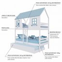 Ver imagem 3 de Treliche Casinha Encantada Madeira Maciça Branco/ Azul Housin