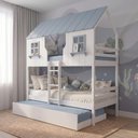 Ver imagem 1 de Treliche Casinha Encantada Madeira Maciça Branco/ Azul Housin