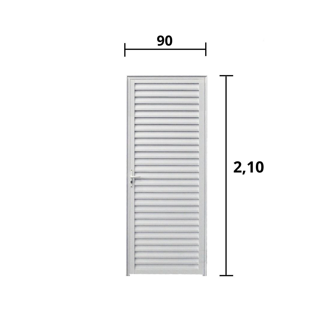 Porta Palheta Aluminio Branco 2.10 X 0.90 Lado Direito - Hale - 3