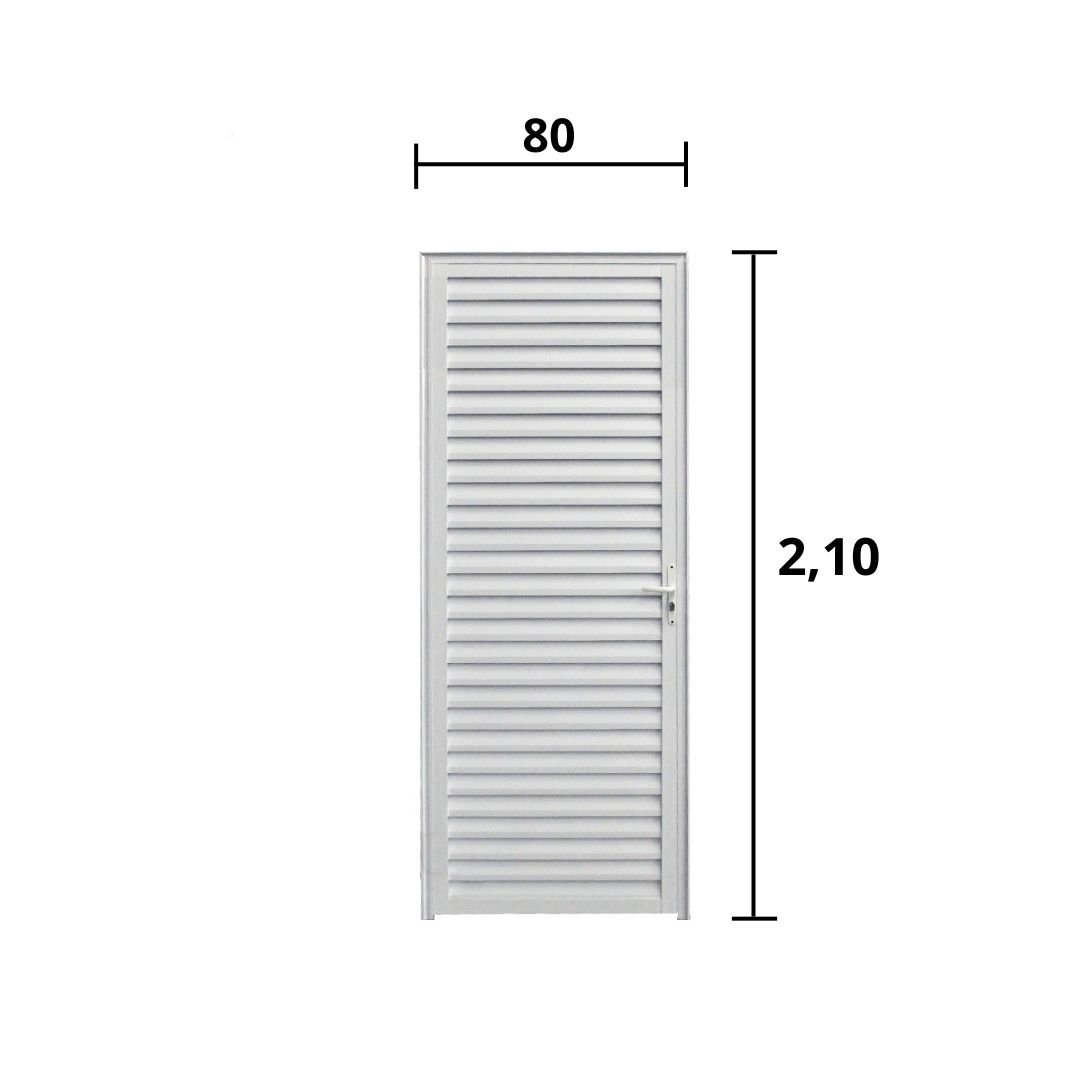 Porta Palheta Aluminio Branco 2.10 x 0.80 Lado Esquerdo - Hale - 3
