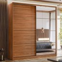 Ver imagem 1 de Guarda Roupa Casal Belga 2 Portas Flex + 4 Espelhos-demobile:nogueira Touch/preto Prime Tx