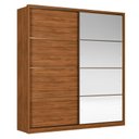 Ver imagem 3 de Guarda Roupa Casal Belga 2 Portas Flex + 4 Espelhos-demobile:nogueira Touch/preto Prime Tx