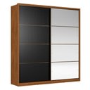 Ver imagem 4 de Guarda Roupa Casal Belga 2 Portas Flex + 4 Espelhos-demobile:nogueira Touch/preto Prime Tx