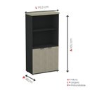 Ver imagem 4 de Armário Misto para Escritório 2 Portas com Prateleiras Linha PE40 AM1600PE40 Branco/Preto/Castanheir