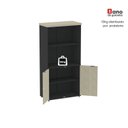 Ver imagem 7 de Armário Misto para Escritório 2 Portas com Prateleiras Linha PE40 AM1600PE40 Branco/Preto/Castanheir