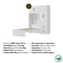 Ver imagem 3 de Roupeiro com Cama Lisboa 4 Portas - Branco/pink