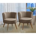 Ver imagem 1 de Kit 2 Poltronas para Sala Decorativa Bela Suede Cappuccino Mirra Decor