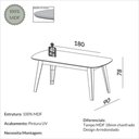 Ver imagem 3 de Mesa Jantar 180cm Cantos Arredondados 100% MDF Dalla Costa Cor:Carvalho Rosé