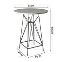Ver imagem 2 de Jogo Mesa Bistrô Eames Branca 60Cm 2 Banquetas Amarela Base Ferro Preto - Cor: Branco