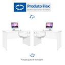 Ver imagem 3 de Escrivaninha Mesa Escritório Thor J&A Móveis 2 Gavetas 120cm Branca Yescasa