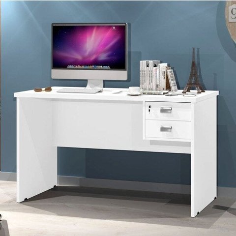 Escrivaninha Mesa Escritório Thor J&A Móveis 2 Gavetas 120cm Branca Yescasa