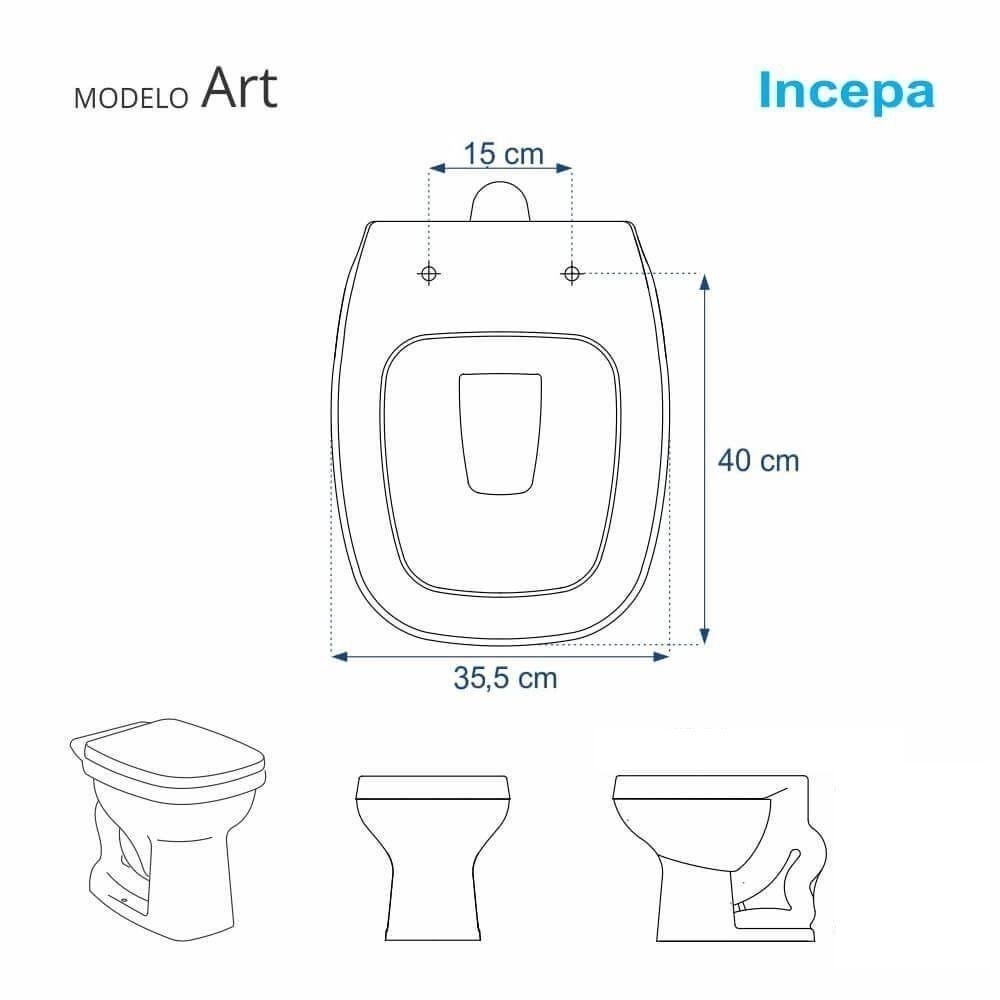 Assento Sanitário Almofadado Art Bege Para Vaso Incepa - 5