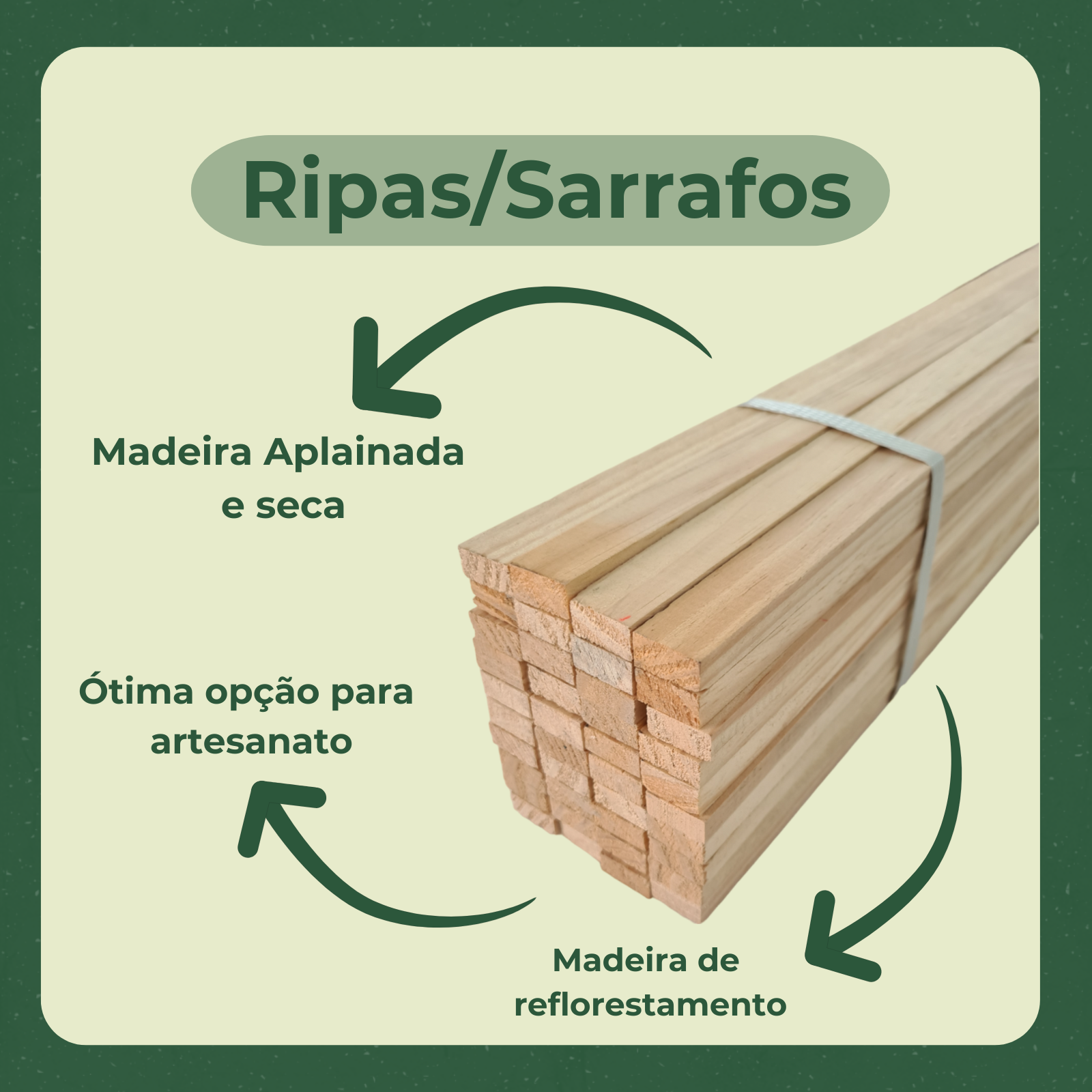 100 Ripas Sarrafos de Pinus 1x2x120cm Aplainado Artesanato - 5