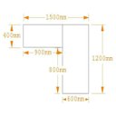 Ver imagem 4 de Escrivaninha Mesa Escritório em L 2 Gavetas 150x120cm Thor Espresso Móveis