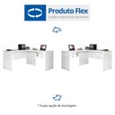 Ver imagem 4 de Escrivaninha Mesa Escritório em L Thor 2 Gavetas 150cm Espresso Móveis Branca