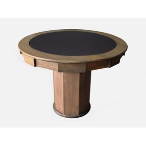 Mesa de Carteado com Gavetas e Porta Copos Vintage - 0,90x0,80 - com Xadrez - Preto