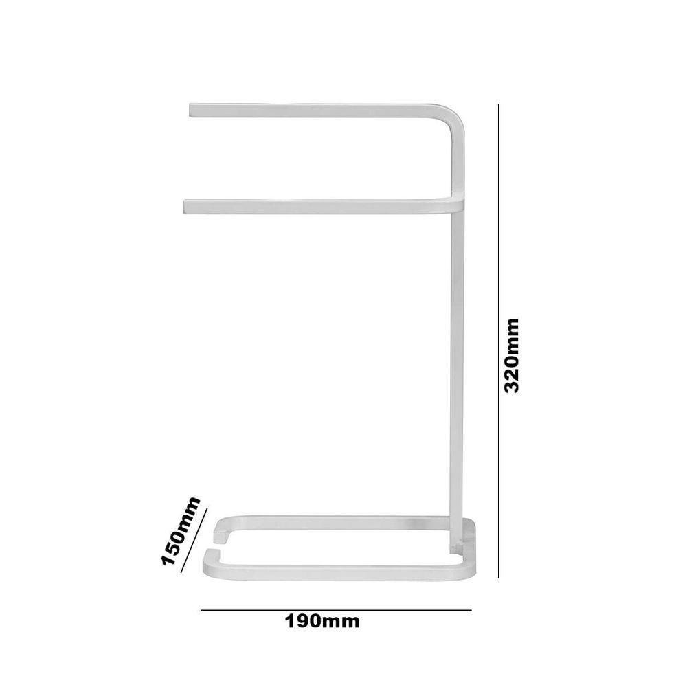 Suporte Porta Toalha Branco de Rosto Duplo para Bancada de Banheiro Lavabo - 7