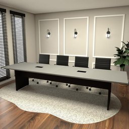 Mesa de Reunião Cs Pre 3,20m X 1,10m 2 Caixas de Tomadas F5  - 1