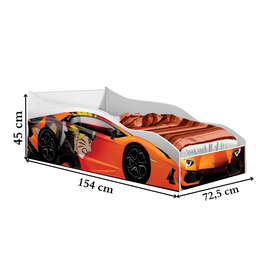 Cama Carro Infantil Unissex 150 Proteção Lateral Personagens:orange - 2