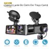 3 Lentes de Câmera Dvr de Carro Dash de 3 Canais Hd 1080 - 1