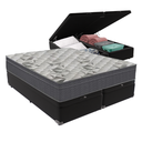 Ver imagem 1 de Cama Box Baú Bipartido Casal Preto e Colchão Airtech 100 D33 Ortobom