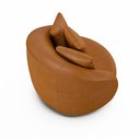Ver imagem 5 de Kit 2 Poltronas Decorativa Giratória para Sala Kaly M22 Sintético Caramelo - Mpozenato