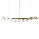 Ver imagem 1 de Lustre Pendente Figo com 9 Globos Esfera de Vidro - Ouro