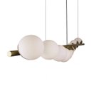Ver imagem 2 de Lustre Pendente Figo com 9 Globos Esfera de Vidro - Ouro